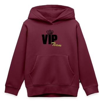 vip team - Kinder Premium Organic Hoodie - Burgunderrot - Vorne - AI Model Kid Female (0cm)