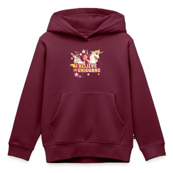 Mia and me Onchao Und Mia Ich Glaube An Einhörner - Kinder Premium Organic Hoodie - Burgunderrot - Vorne - AI Model Kid Female (0cm)