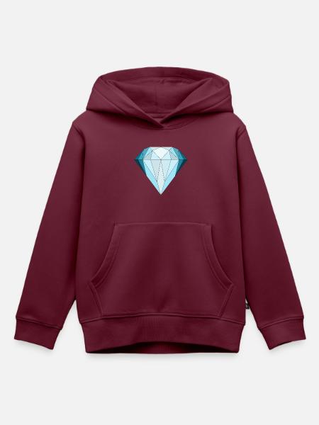 Diamant geometrisch - Kinder Premium Organic Hoodie - Burgunderrot
