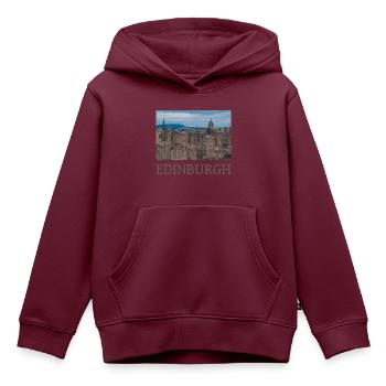 Edinburgh - Kinder Premium Organic Hoodie - Burgunderrot - Vorne - AI Model Kid Female (0cm)