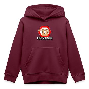 Die Automarder - Kinder Premium Organic Hoodie - Burgunderrot - Vorne - AI Model Kid Female (0cm)