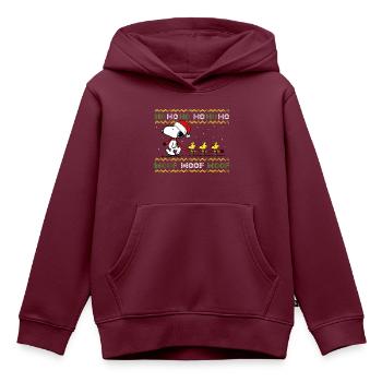 Peanuts Snoopy Hohoho - Kinder Premium Organic Hoodie - Burgunderrot - Vorne - AI Model Kid Female (0cm)