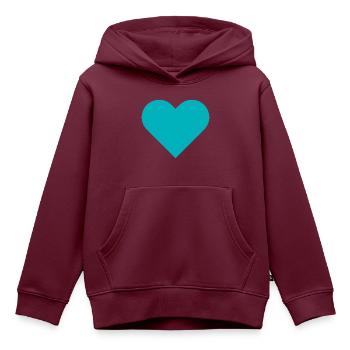 Ich liebe dich - Kinder Premium Organic Hoodie - Burgunderrot - Vorne - AI Model Kid Female (0cm)