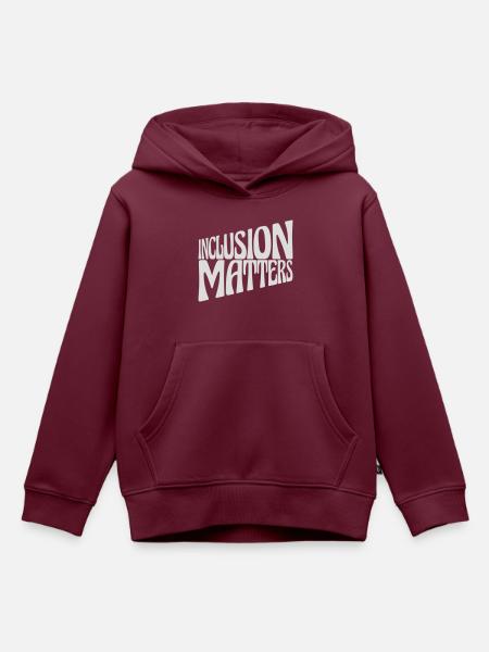 inclusion matters Logo Zitat - Kinder Premium Organic Hoodie - Burgunderrot