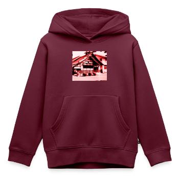 Tempel in Nara, Japan. - Kinder Premium Organic Hoodie - Burgunderrot - Vorne - AI Model Kid Female (0cm)