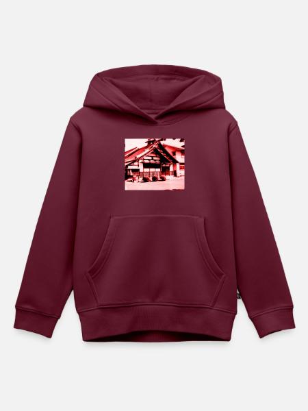 Tempel in Nara, Japan. - Kinder Premium Organic Hoodie - Burgunderrot