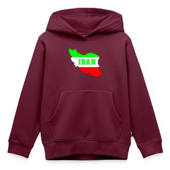 Iran - Kinder Premium Organic Hoodie - Burgunderrot - Vorne - AI Model Kid Female (0cm)