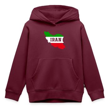 Iran - Kinder Premium Organic Hoodie - Burgunderrot - Vorne - AI Model Kid Female (0cm)