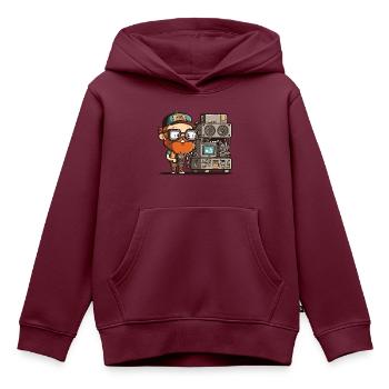 Geek-Chic - Kinder Premium Organic Hoodie - Burgunderrot - Vorne - AI Model Kid Female (0cm)
