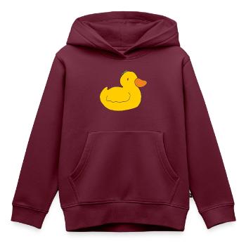 ente entchen - Kinder Premium Organic Hoodie - Burgunderrot - Vorne - AI Model Kid Female (0cm)