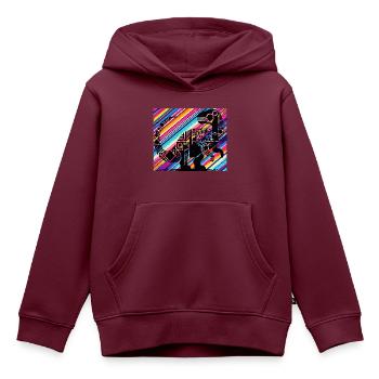 Dino - Kinder Premium Organic Hoodie - Burgunderrot - Vorne - AI Model Kid Female (0cm)