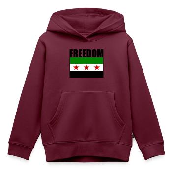 syrien - Kinder Premium Organic Hoodie - Burgunderrot - Vorne - AI Model Kid Female (0cm)