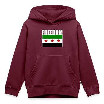 syrien - Kinder Premium Organic Hoodie - Burgunderrot - Vorne - AI Model Kid Female (0cm)