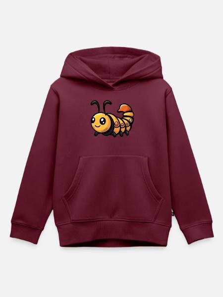 Wurm Comic - Kinder Premium Organic Hoodie - Burgunderrot
