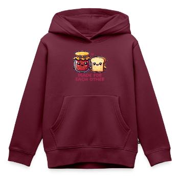 Brot und Marmelade - Kinder Premium Organic Hoodie - Burgunderrot - Vorne - AI Model Kid Female (0cm)