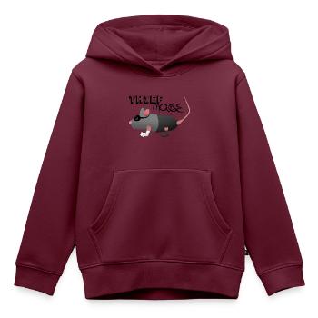 Dieb Maus im Gauner-Look - Kinder Premium Organic Hoodie - Burgunderrot - Vorne - AI Model Kid Female (0cm)