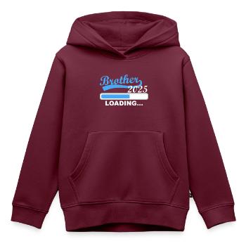 Großer Bruder 2025 loading, 2025 Großer Bruder - Kinder Premium Organic Hoodie - Burgunderrot - Vorne - AI Model Kid Female (0cm)