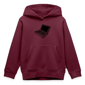 laptop_1c - Kinder Premium Organic Hoodie - Burgunderrot - Vorne - AI Model Kid Female (0cm)