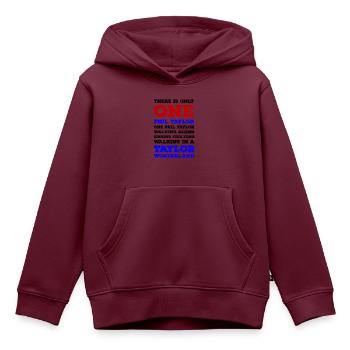 One Phil Taylor - Kinder Premium Organic Hoodie - Burgunderrot - Vorne - AI Model Kid Female (0cm)