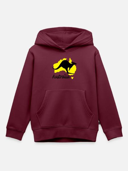 australia australien - Kinder Premium Organic Hoodie - Burgunderrot