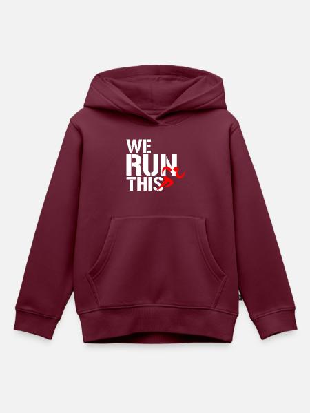 Run - Kinder Premium Organic Hoodie - Burgunderrot