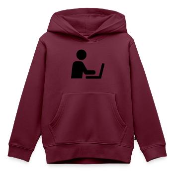 Computer - Kinder Premium Organic Hoodie - Burgunderrot - Vorne - AI Model Kid Female (0cm)