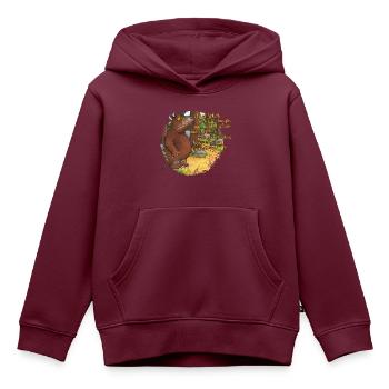 Der Grüffelo mit Maus - Kinder Premium Organic Hoodie - Burgunderrot - Vorne - AI Model Kid Female (0cm)