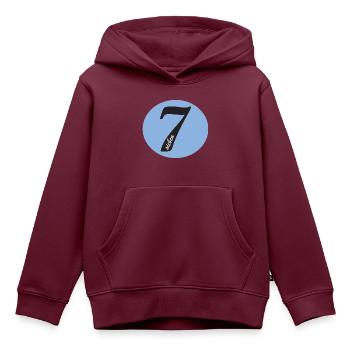 7 sieben - Kinder Premium Organic Hoodie - Burgunderrot - Vorne - AI Model Kid Female (0cm)