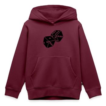 würfel - Kinder Premium Organic Hoodie - Burgunderrot - Vorne - AI Model Kid Female (0cm)