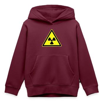 Nukleare Strahlung, Warnung Ionisierende Strahlung - Kinder Premium Organic Hoodie - Burgunderrot - Vorne - AI Model Kid Female (0cm)