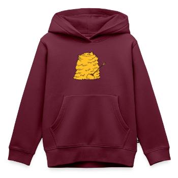 Mistgabel Strohberg Heugabel - Kinder Premium Organic Hoodie - Burgunderrot - Vorne - AI Model Kid Female (0cm)