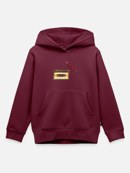 Kassette - Kinder Premium Organic Hoodie - Burgunderrot