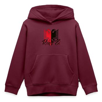 KuqEZi Style - Kinder Premium Organic Hoodie - Burgunderrot - Vorne - AI Model Kid Female (0cm)