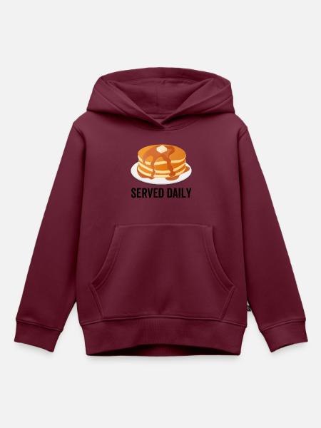 Pfannkuchen täglich serviert - Kinder Premium Organic Hoodie - Burgunderrot