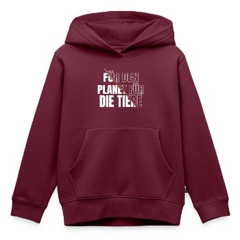 veganes essen statement spruch fleischlos - Kinder Premium Organic Hoodie - Burgunderrot - Vorne - AI Model Kid Female (0cm)