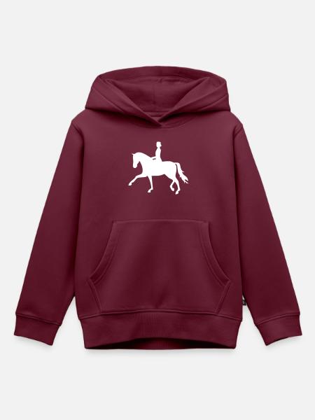 Dressurpferd - Kinder Premium Organic Hoodie - Burgunderrot