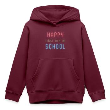 Alles Gute zum ersten Schultag - Kinder Premium Organic Hoodie - Burgunderrot - Vorne - AI Model Kid Female (0cm)
