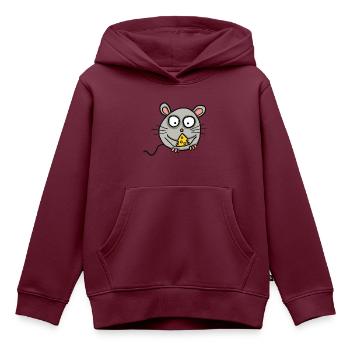 Maus mit Käse - Kinder Premium Organic Hoodie - Burgunderrot - Vorne - AI Model Kid Female (0cm)