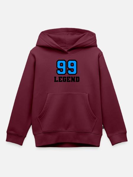 Legende Blau & Schwarz 99 - Kinder Premium Organic Hoodie - Burgunderrot