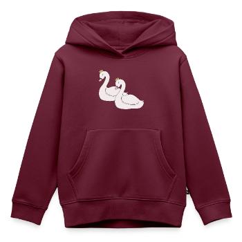 schwan 2fach - Kinder Premium Organic Hoodie - Burgunderrot - Vorne - AI Model Kid Female (0cm)