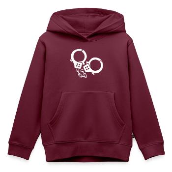 handschellen - Kinder Premium Organic Hoodie - Burgunderrot - Vorne - AI Model Kid Female (0cm)