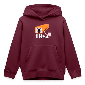 1984 - Sie schauen zu - Kinder Premium Organic Hoodie - Burgunderrot - Vorne - AI Model Kid Female (0cm)