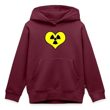 Liebe Strahlung - Kinder Premium Organic Hoodie - Burgunderrot - Vorne - AI Model Kid Female (0cm)