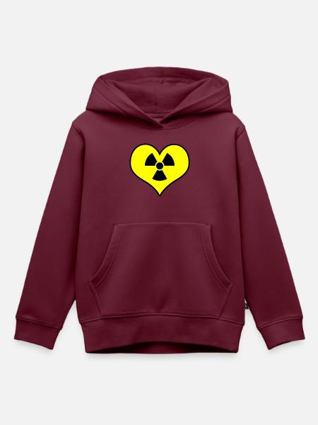 Liebe Strahlung - Kinder Premium Organic Hoodie - Burgunderrot
