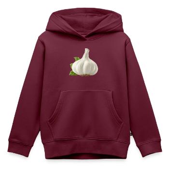 Knoblauch - Kinder Premium Organic Hoodie - Burgunderrot - Vorne - AI Model Kid Female (0cm)
