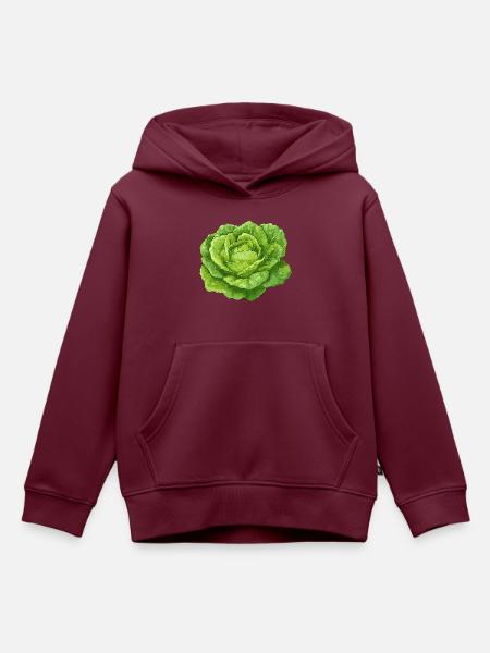 Salat - Kinder Premium Organic Hoodie - Burgunderrot