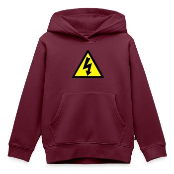 Strom Warnung - Kinder Premium Organic Hoodie - Burgunderrot - Vorne - AI Model Kid Female (0cm)