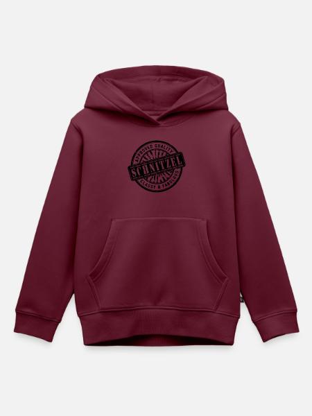 Schnitzel Stamp - Kinder Premium Organic Hoodie - Burgunderrot