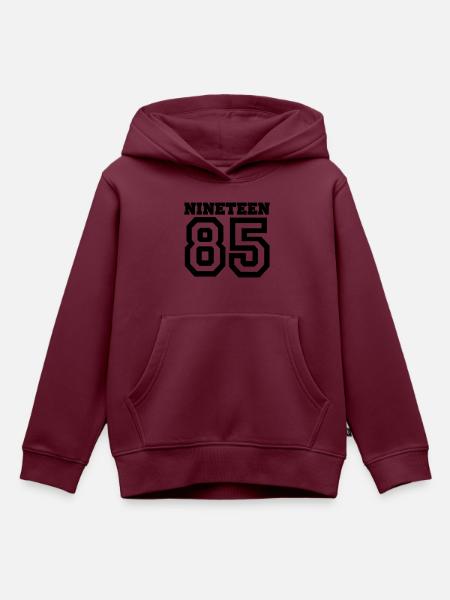 1985 - Kinder Premium Organic Hoodie - Burgunderrot