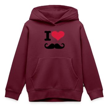 Bart - Kinder Premium Organic Hoodie - Burgunderrot - Vorne - AI Model Kid Female (0cm)